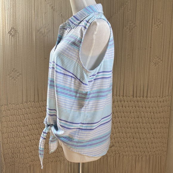 Talbots Striped Button Up Tank - Picture 3 of 6